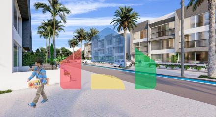 Studio Penthouse 38 m2 in a new complex 600 meters from the beach in Iskele