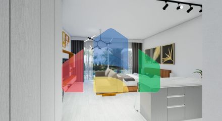 Студия Penthouse 38 м2 в новом комплексе в 600 метрах от пляжа в Искеле