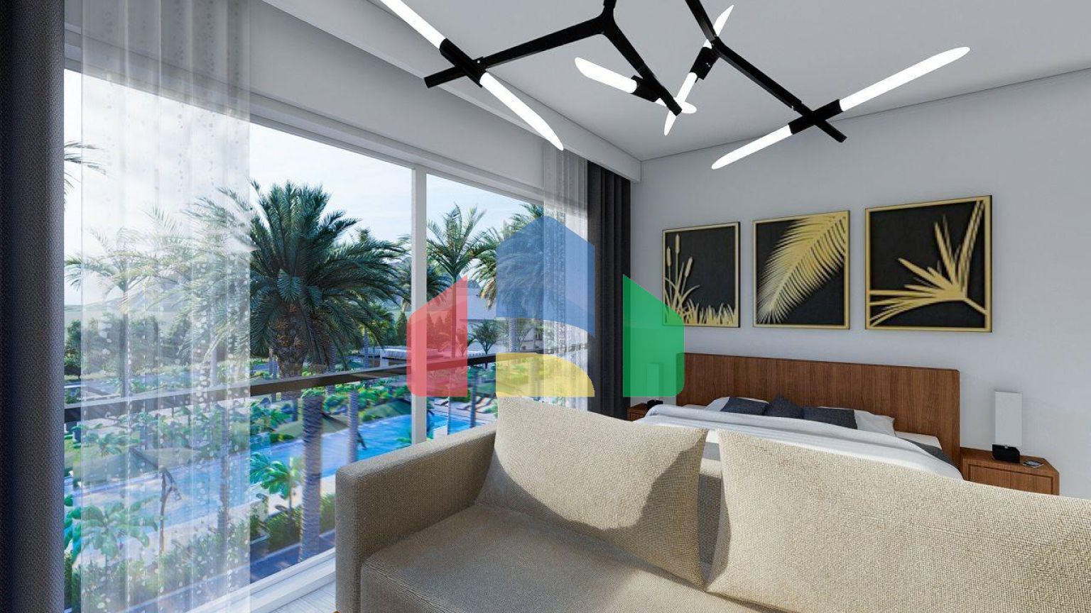 Студия Penthouse 38 м2 в новом комплексе в 600 метрах от пляжа в Искеле