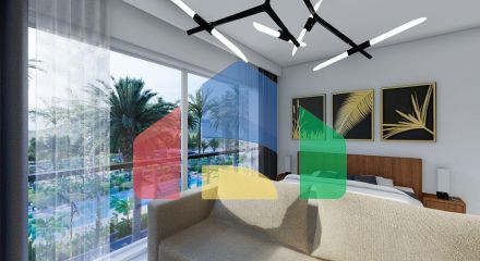 Студия Penthouse 38 м2 в новом комплексе в 600 метрах от пляжа в Искеле