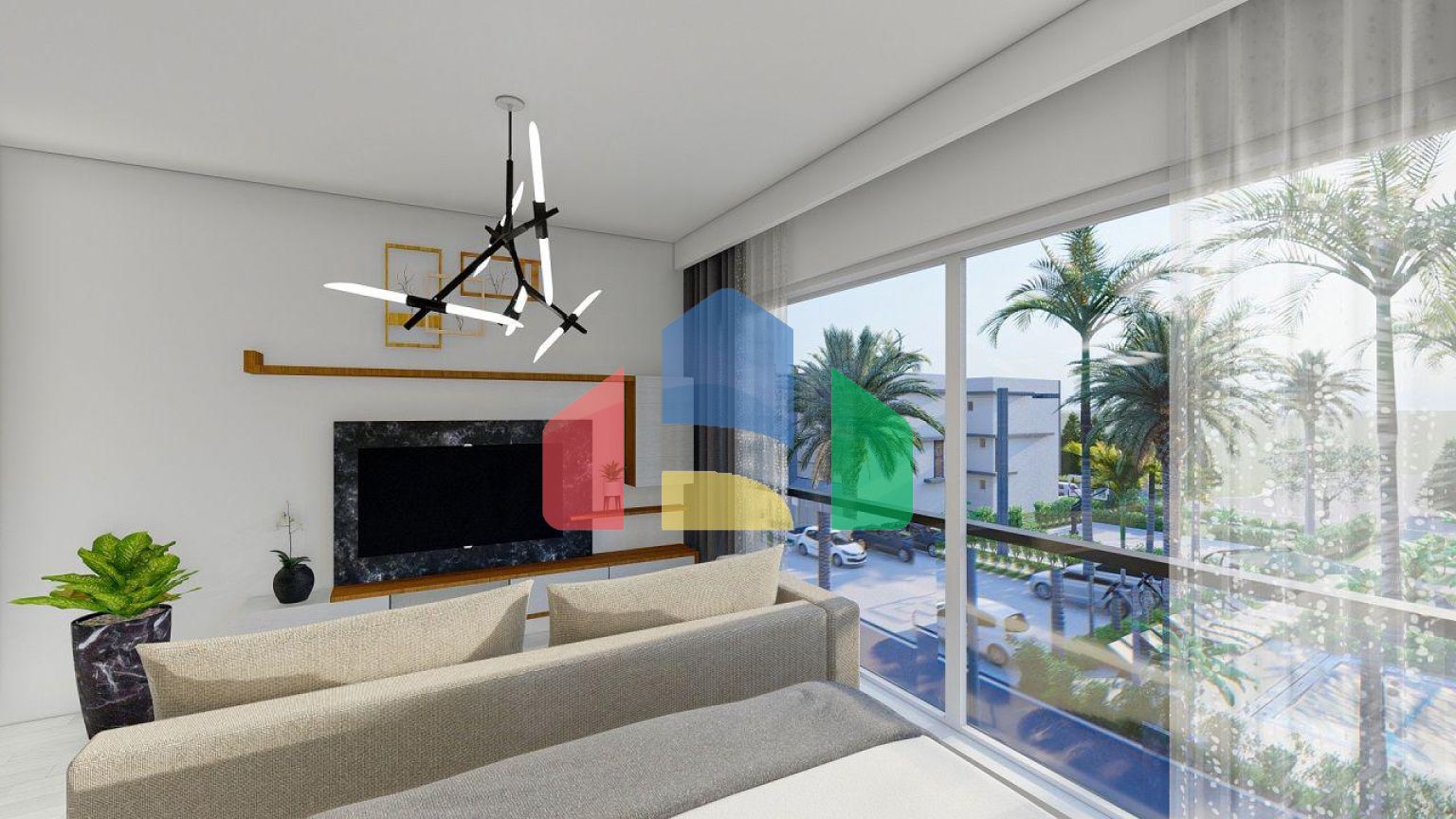 Студия Penthouse 38 м2 в новом комплексе в 600 метрах от пляжа в Искеле