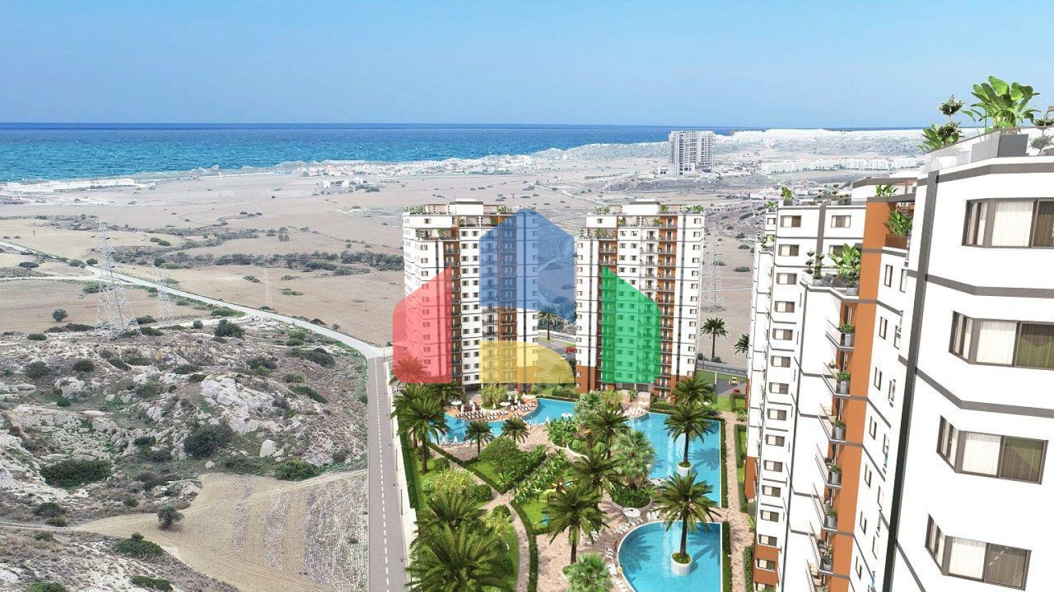 Двухкомнатная квартира 45м2 в новом комплексе в Боазе