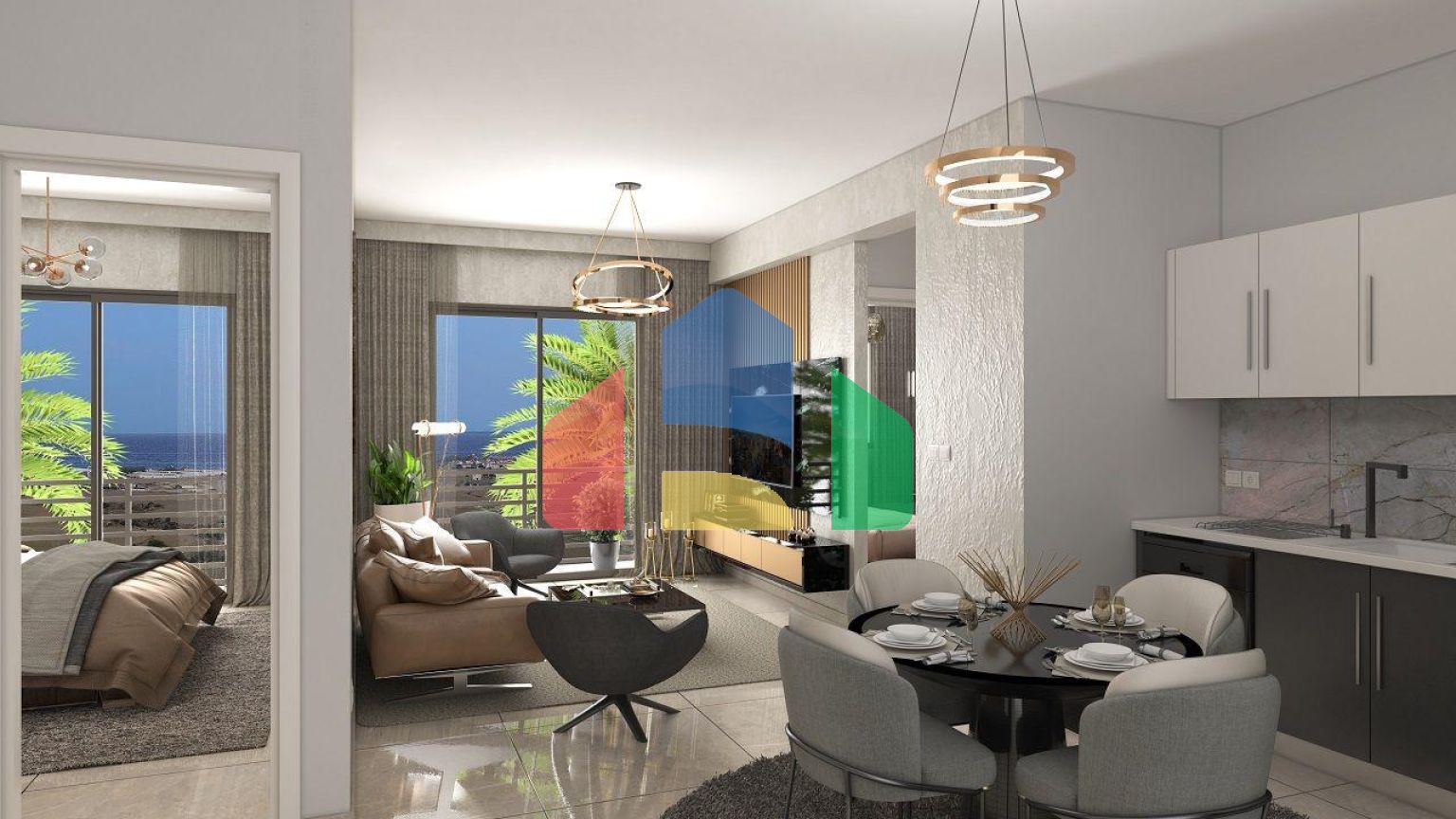 Двухкомнатная квартира 45м2 в новом комплексе в Боазе