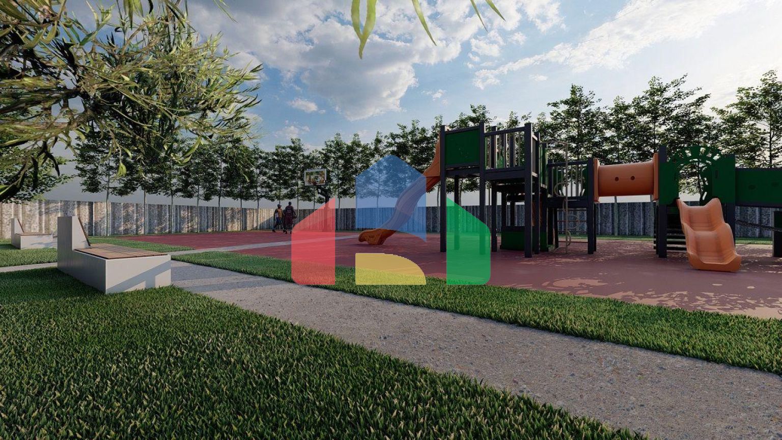 Квартира 2+1 (80 м2) с садом в новом комплексе в Боазе