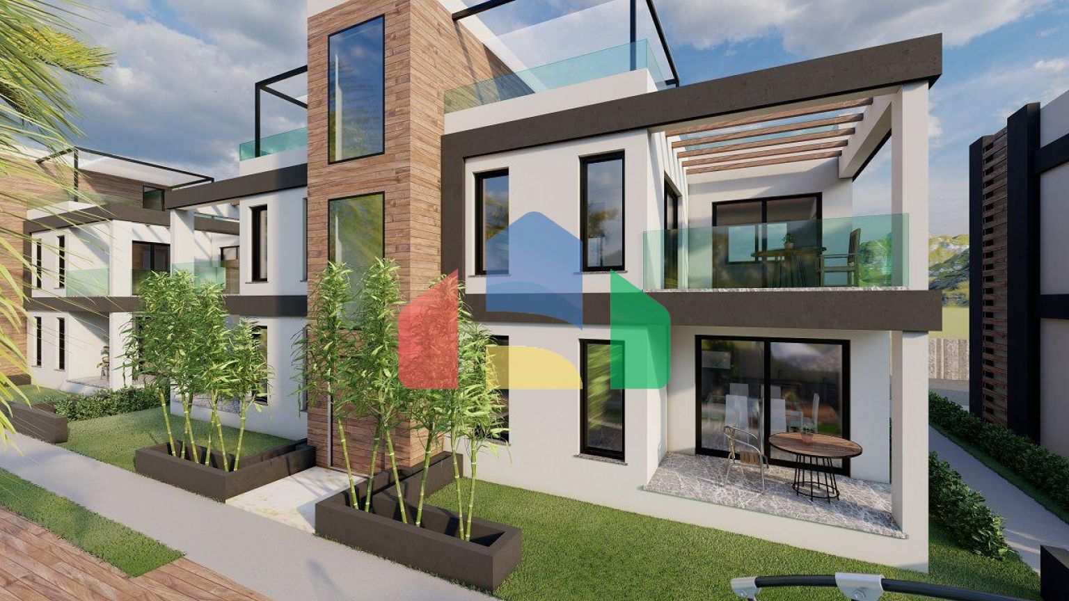 Квартира 2+1 (80 м2) с садом в новом комплексе в Боазе