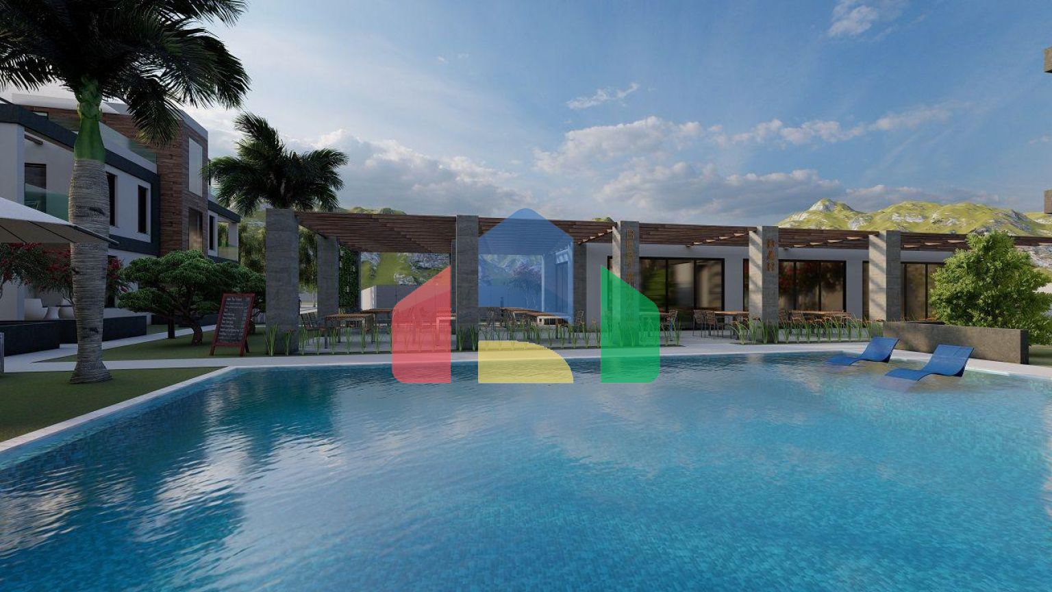 Квартира 2+1 (80 м2) с садом в новом комплексе в Боазе