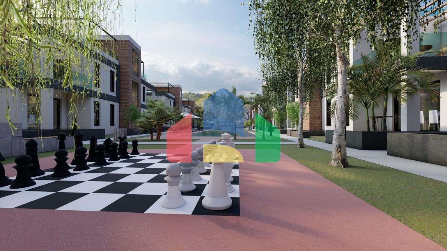 Квартира 2+1 (80 м2) с садом в новом комплексе в Боазе