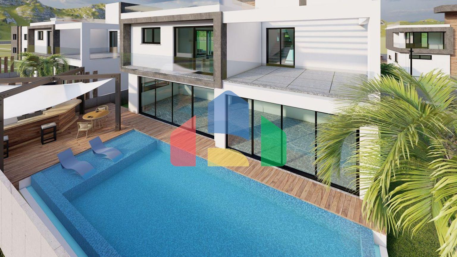 Современная вилла 3+1 (210 м2) с участком земли в новом комплексе в Боазе