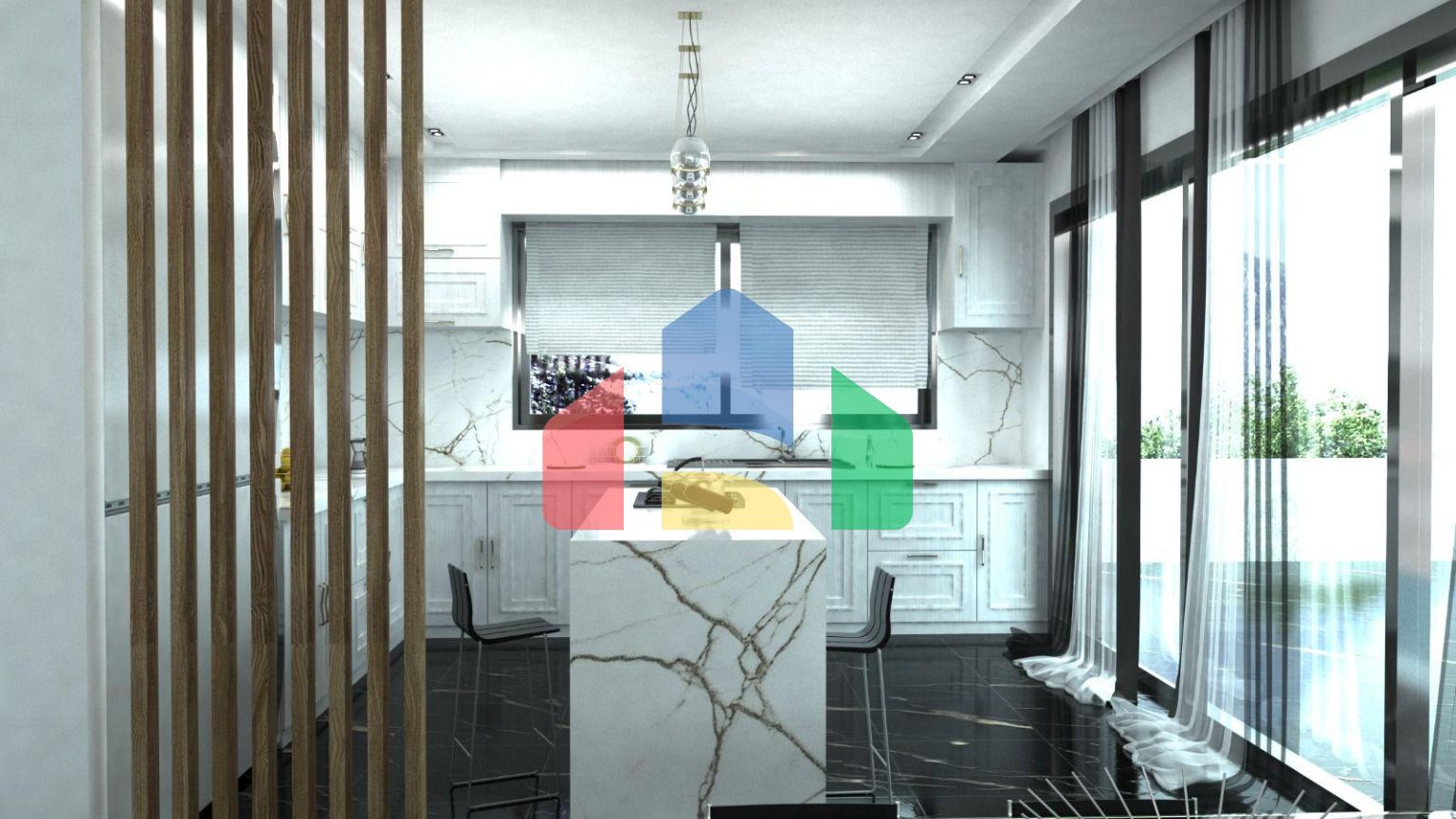 Современная вилла 3+1 (210 м2) с участком земли в новом комплексе в Боазе