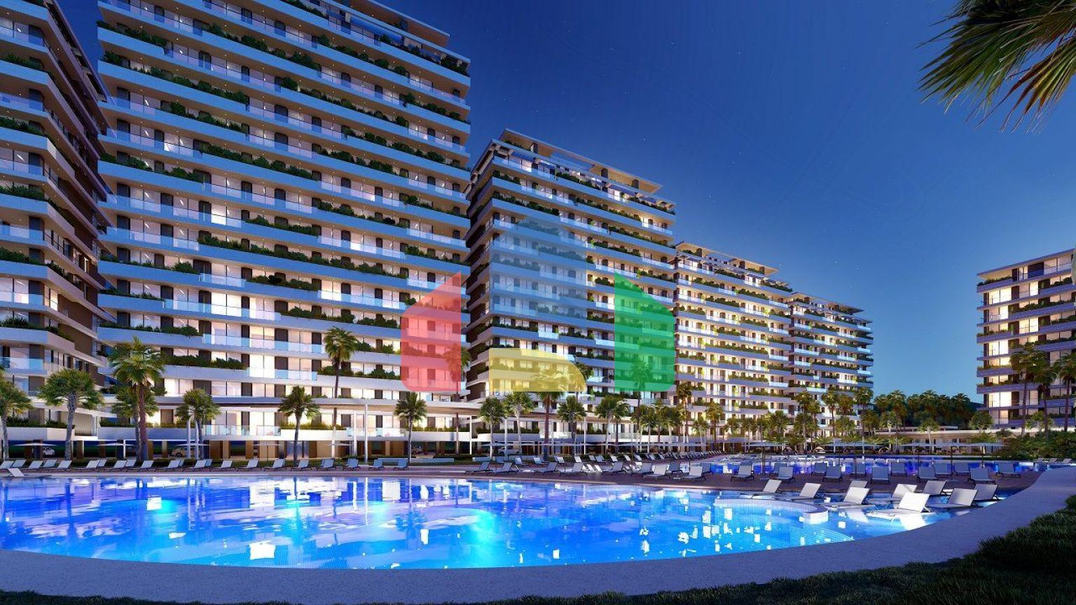 Квартира 1+1 (77 м2) в элитном комплексе c видом на море