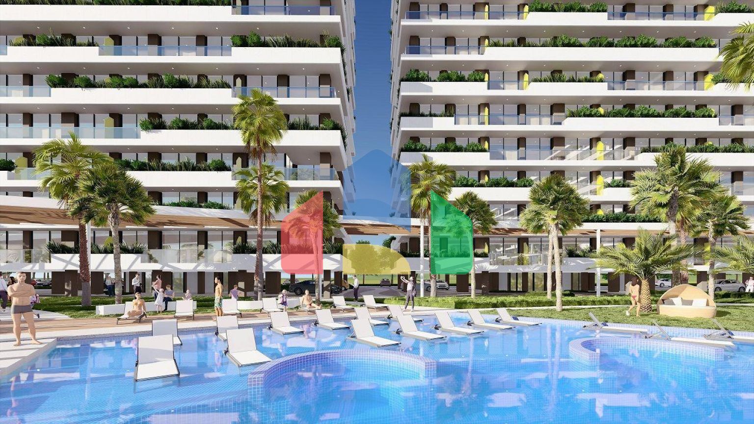 Двухкомнатная квартира 83 м2 с видом на море