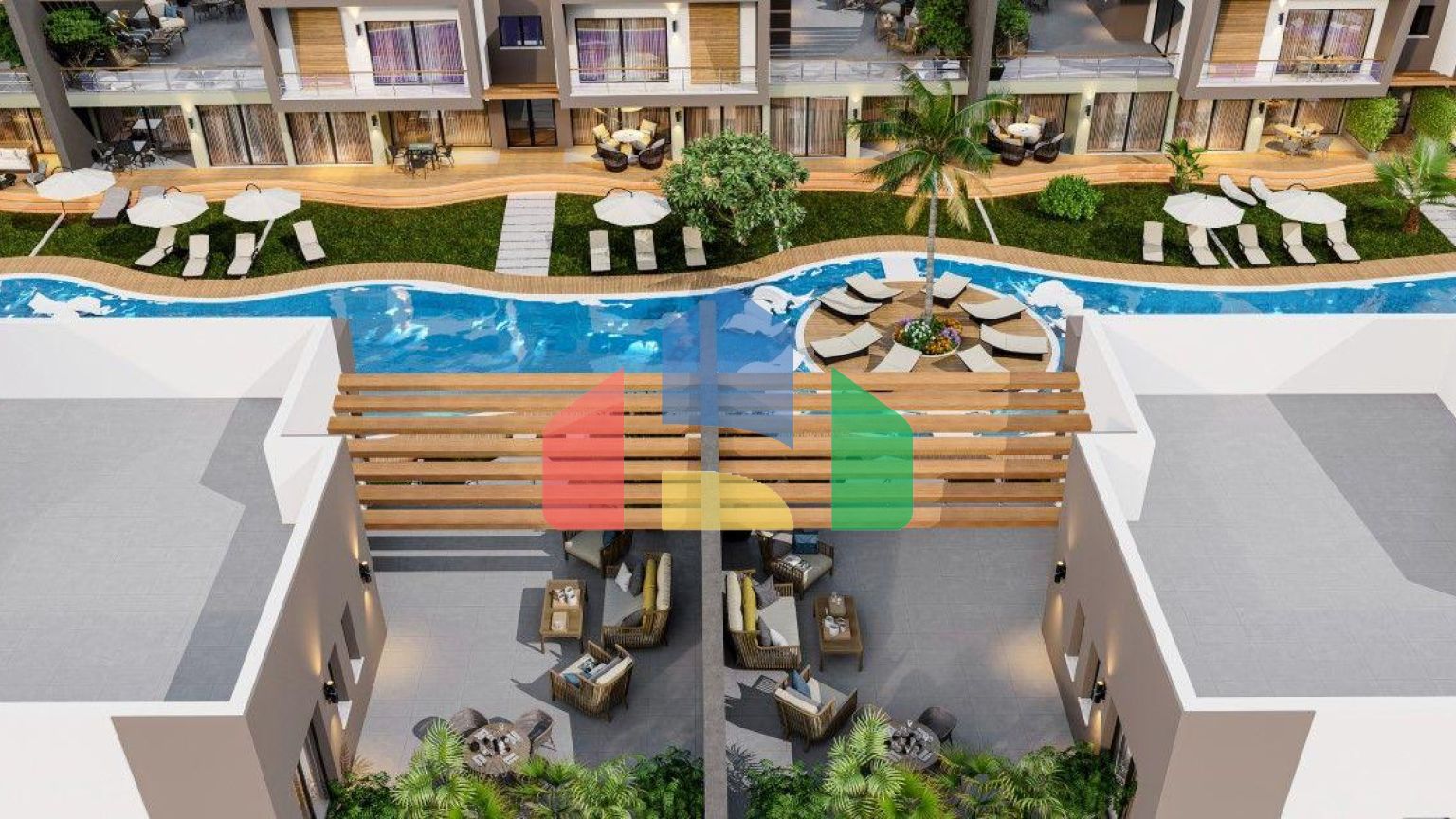 Трехкомнатная квартира 90 м2 с собственным садом в новом комплексе рядом с пляжем