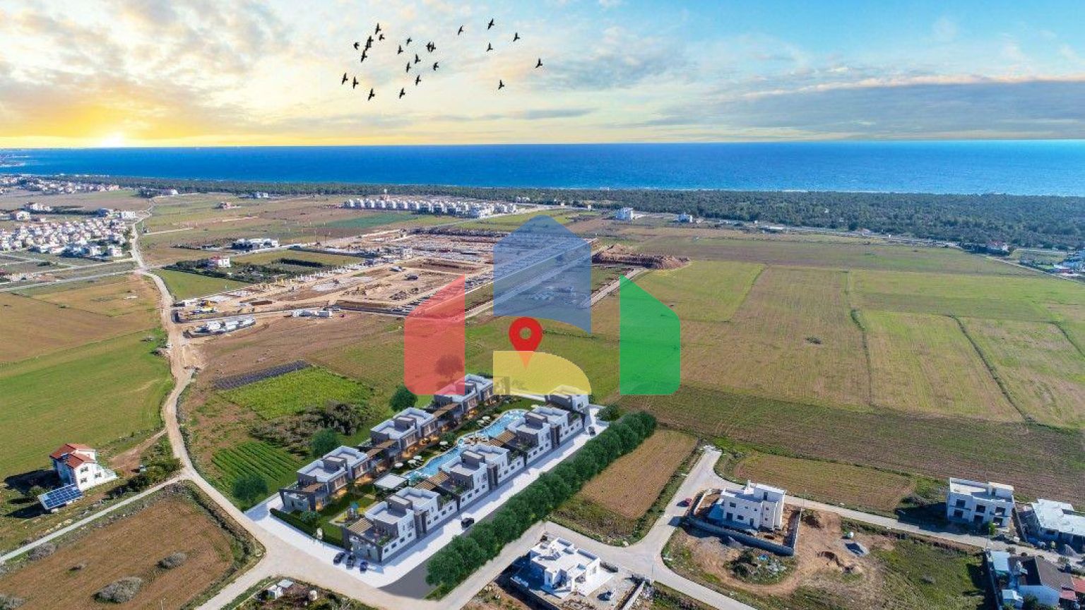 Трехкомнатная квартира 90 м2 с собственным садом в новом комплексе рядом с пляжем