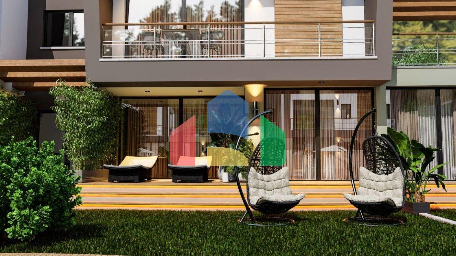 Квартира 2+1 (90 м2) с террасой (25 м2) в красивом комплексе в Искеле