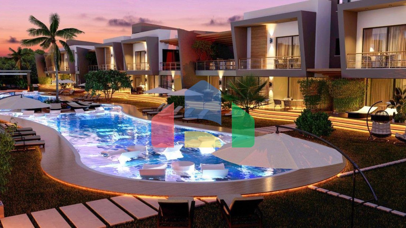 Квартира 2+1 (90 м2) с террасой (25 м2) в красивом комплексе в Искеле