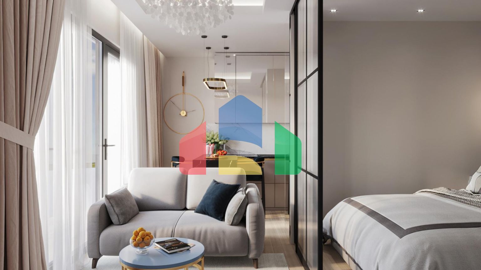 Квартира-студия в новом комплексе на Северном Кипре ( район Газиверен)