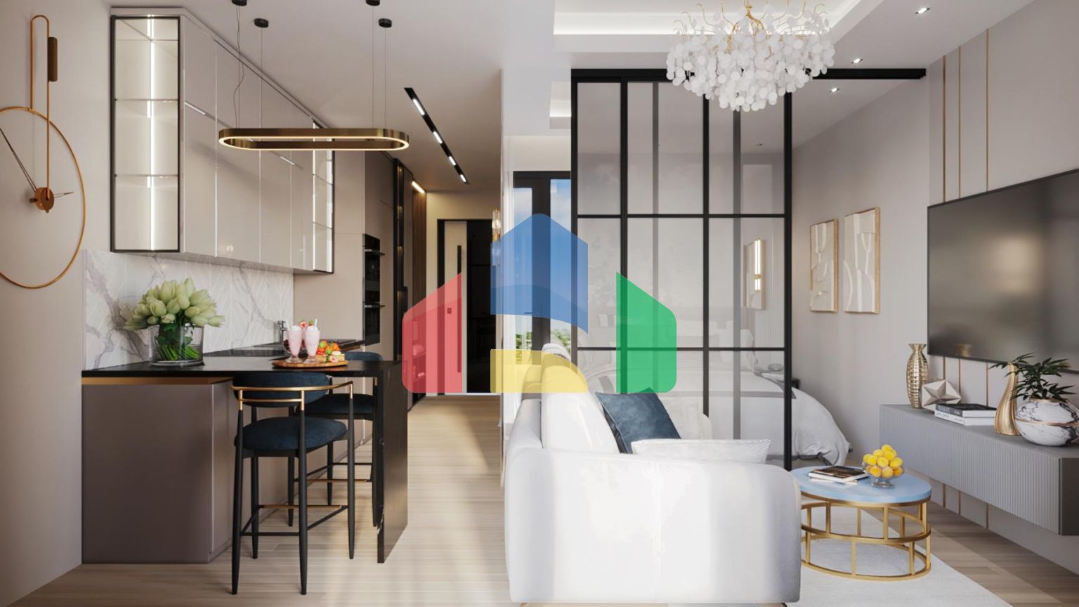 Квартира-студия в новом комплексе на Северном Кипре ( район Газиверен)