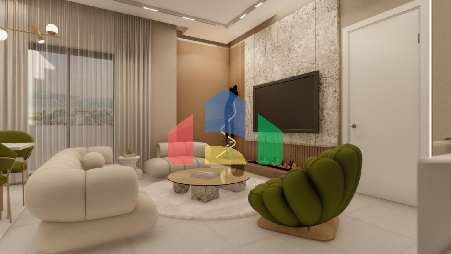 Квартира с 2 спальнями на Северном Кипре на берегу моря