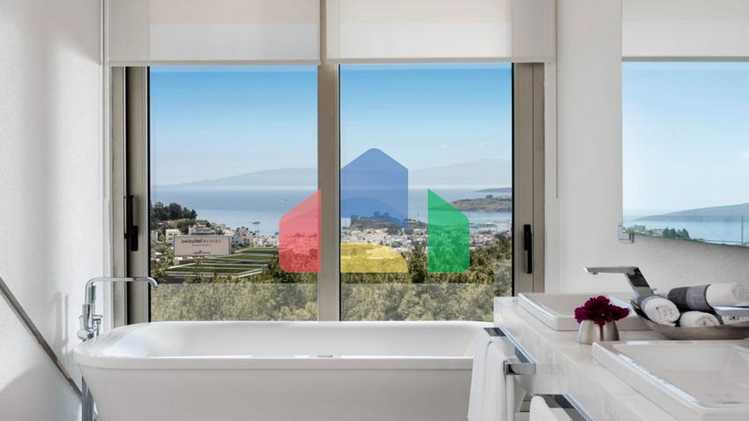 Современная резиденция с видом на море в махалле Йокушбаши, Бодрум