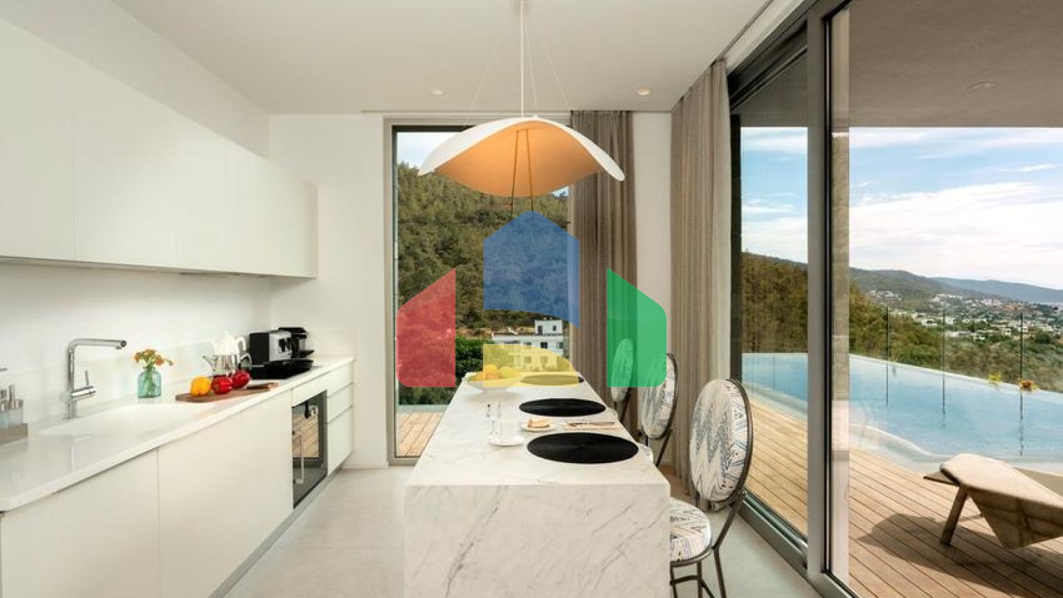 Современная резиденция с видом на море в махалле Йокушбаши, Бодрум