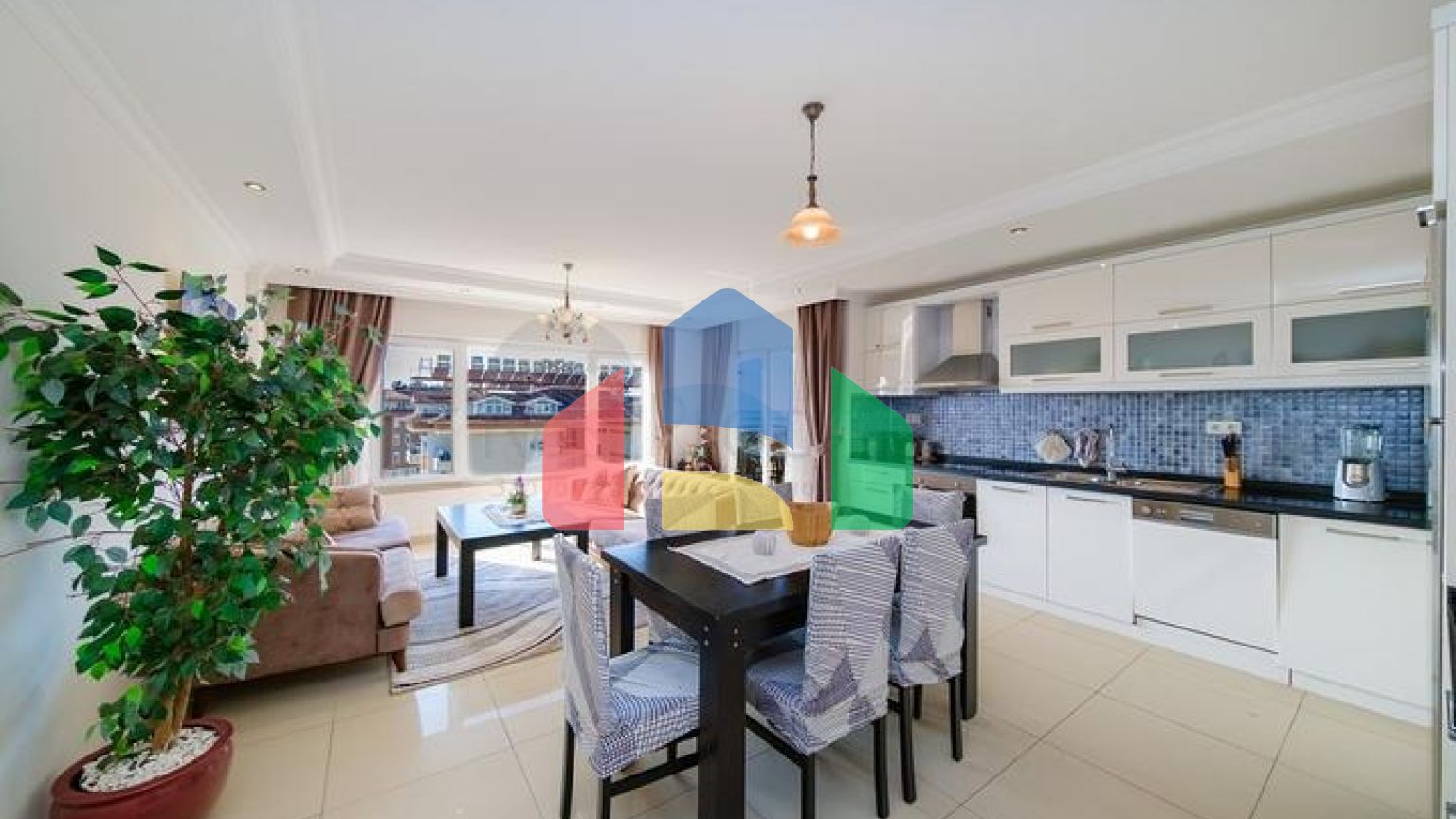 Пентхаус 4 + 1 з видом на море в Джікджіллі