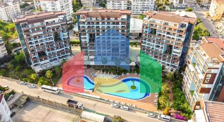 Квартира-студія 0 + 1 в спальному районі Аланії