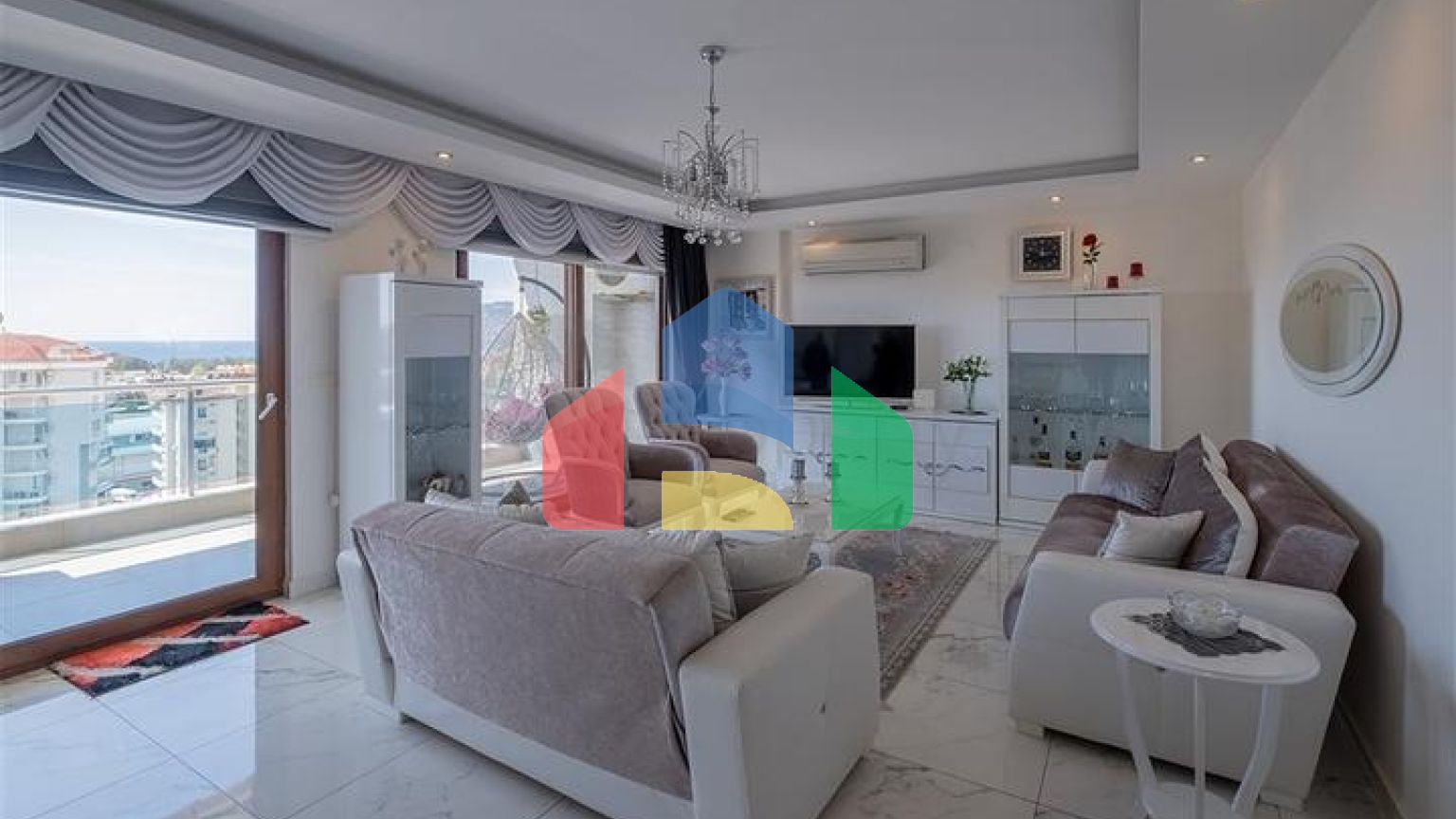 Пентхаус 3 + 1 з видом на море в районі Джікджіллі