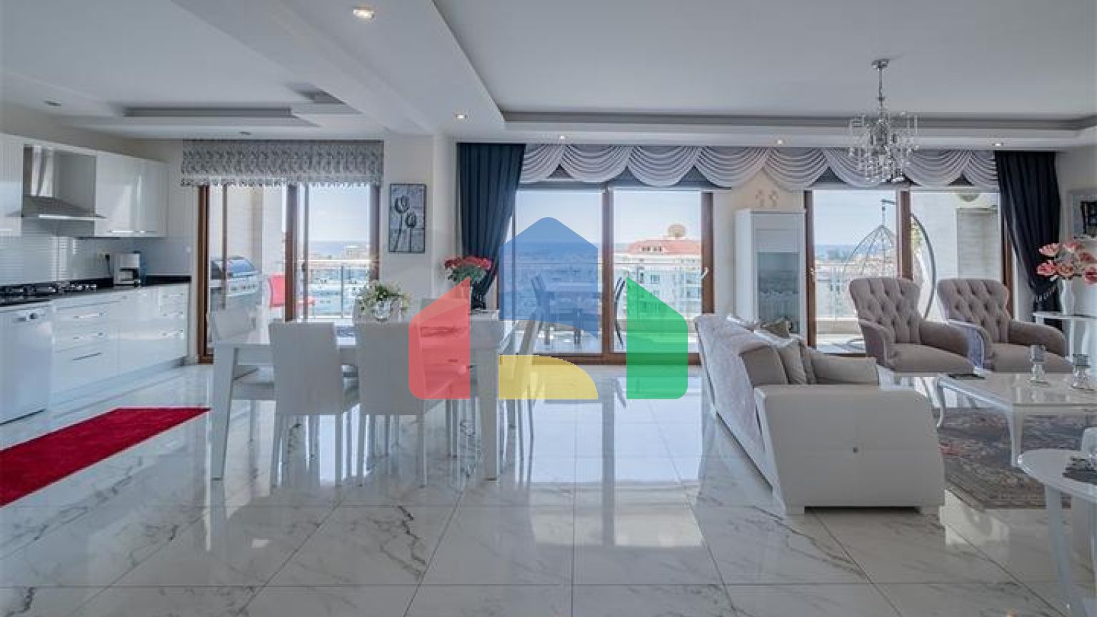 Пентхаус 3 + 1 з видом на море в районі Джікджіллі