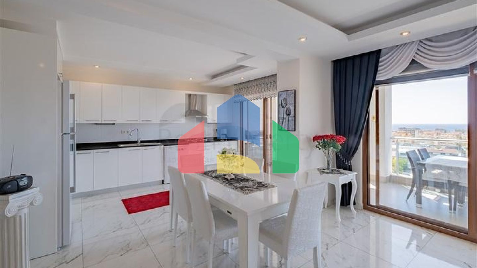 Пентхаус 3 + 1 з видом на море в районі Джікджіллі