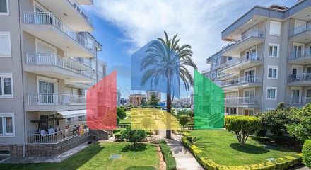 Просторная квартира 3+1 в районе Оба с террасой и развитой инфраструктурой