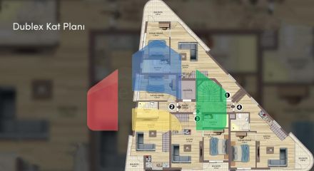 Квартиры планировки 2+1 дуплекс в микрорайоне Хурма - Анталия