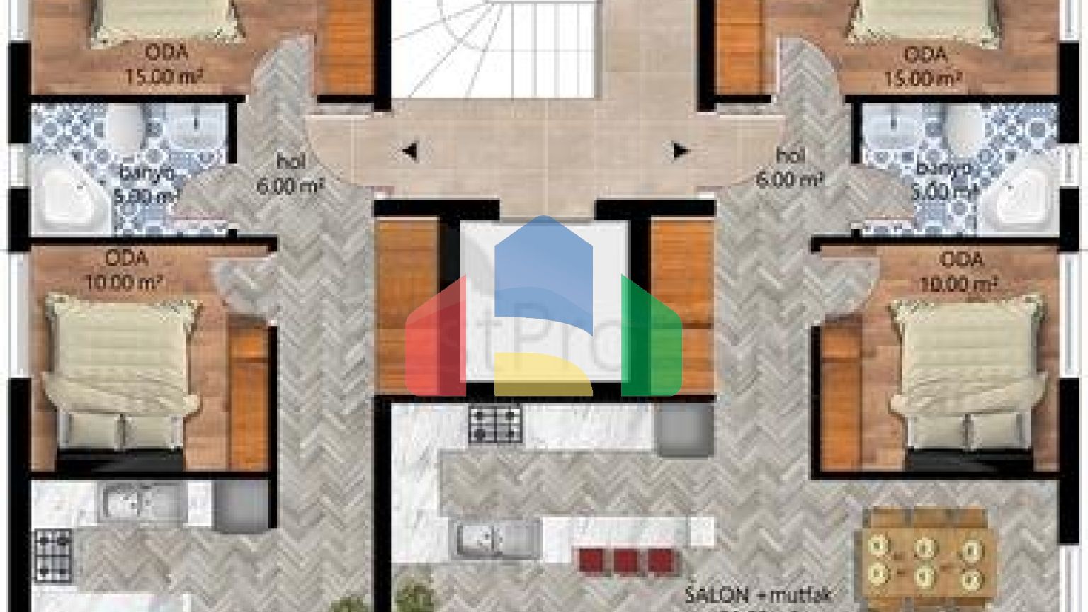 Квартиры планировки 2+1,3+1 и 4+1 дуплекс в микрорайоне Хурма - Анталия