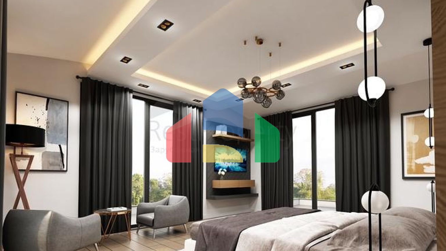 Вилла планировки 5+2 в микрорайоне Моллаюсуф - Анталия