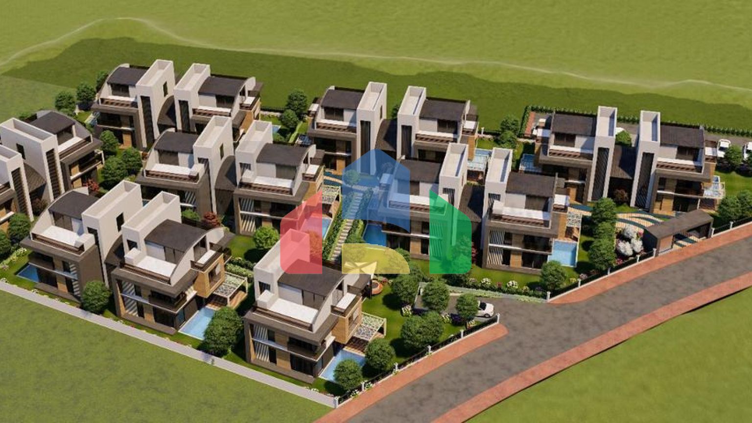 Вилла планировки 5+2 в микрорайоне Моллаюсуф - Анталия