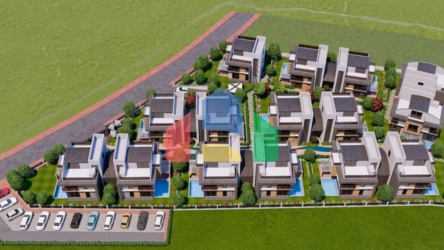 Вилла планировки 5+2 в микрорайоне Моллаюсуф - Анталия