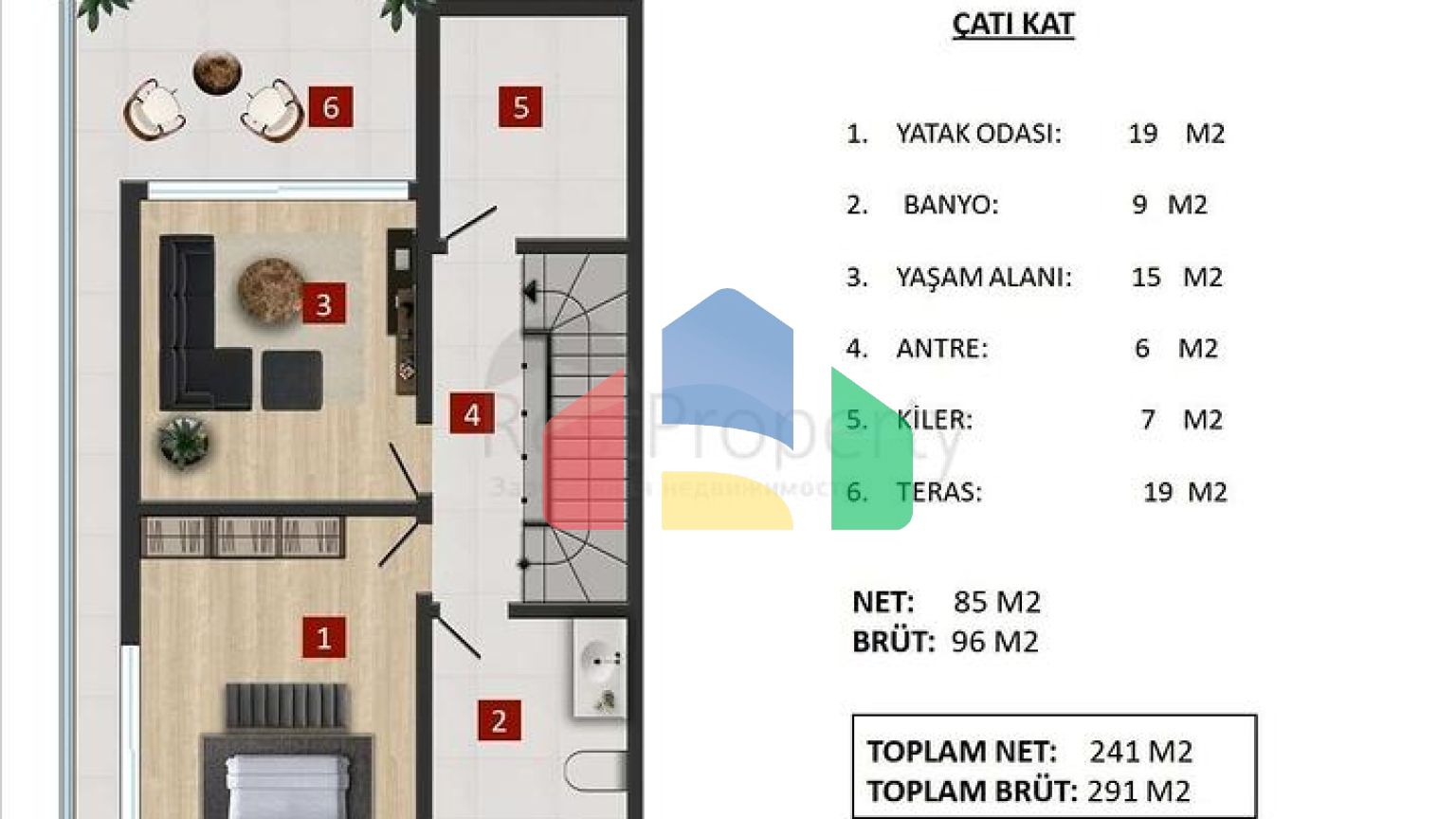 Вілла просторого планування 5 + 1 в районі Молла Юсуф - Анталія