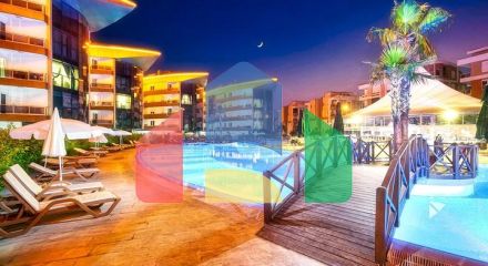 Квартира 2+1 в комплексе отельного плана в 5 минутах от моря