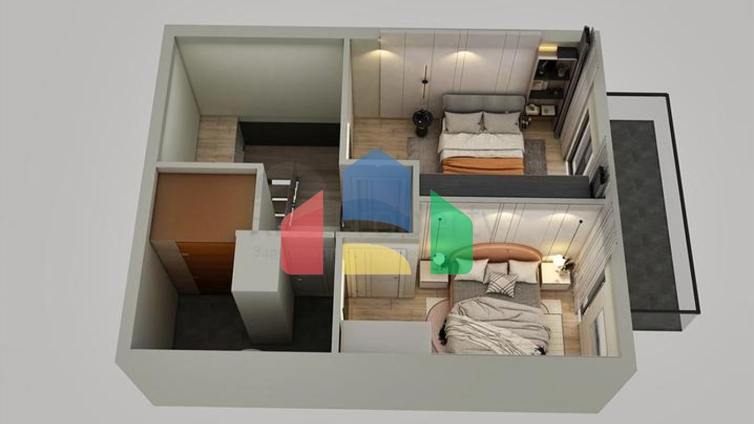 Квартири планування 2 + 1 дуплекс в мікрорайоні хурма-Анталія