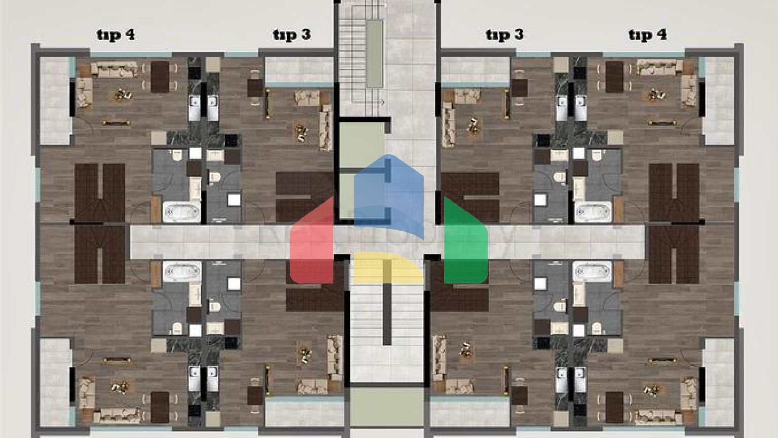 Квартири планування 2 + 1 дуплекс в мікрорайоні хурма-Анталія