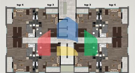 Квартири планування 2 + 1 дуплекс в мікрорайоні хурма-Анталія