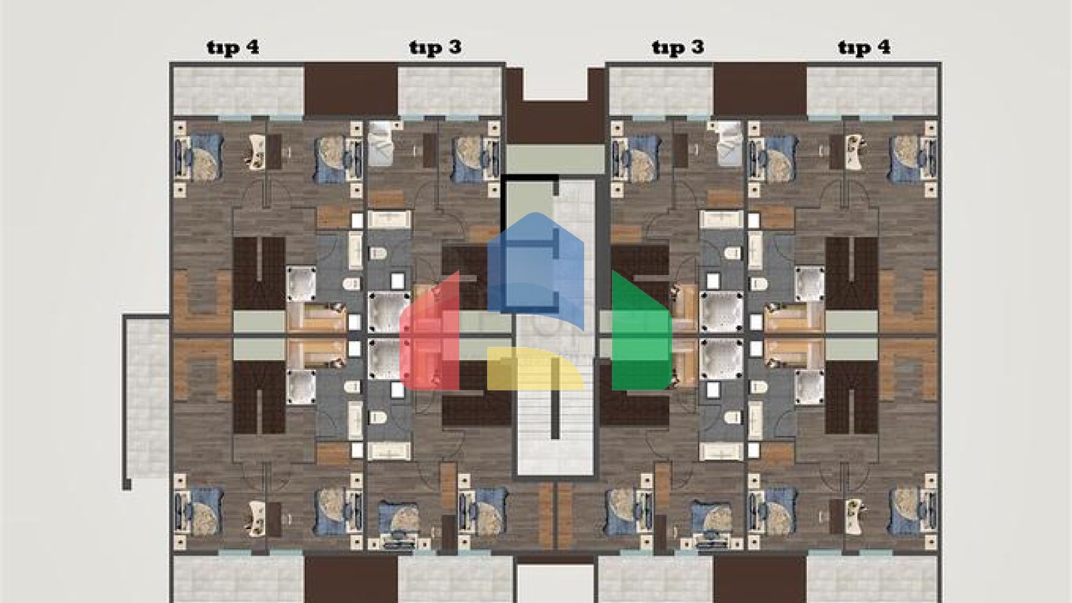 Квартири планування 2 + 1 дуплекс в мікрорайоні хурма-Анталія