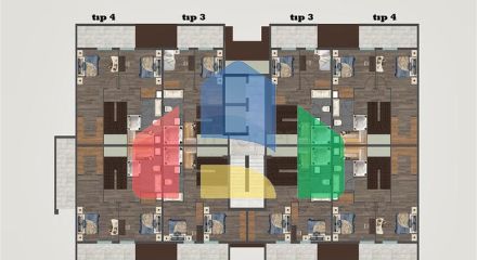 Квартири планування 2 + 1 дуплекс в мікрорайоні хурма-Анталія
