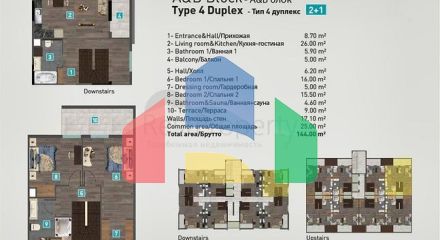 Квартири планування 2 + 1 дуплекс в мікрорайоні хурма-Анталія