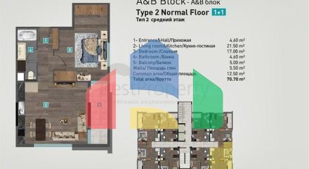 Квартири планування 2 + 1 дуплекс в мікрорайоні хурма-Анталія