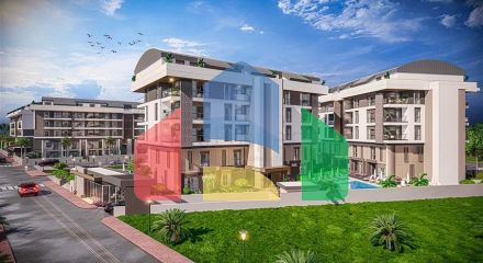 Квартири планування 2 + 1 дуплекс в мікрорайоні хурма-Анталія