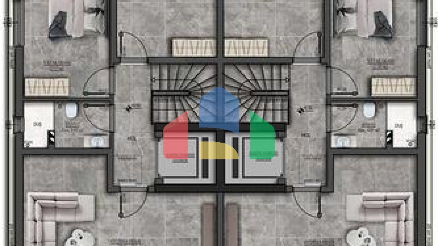 Вилла планировки 5+1 в микрорайоне Моллаюсуф - Анталия