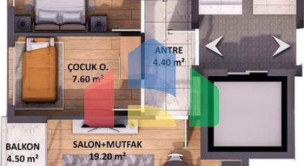 Квартиры планировки 1+1 и 2+1 в микрорайоне Кызыларык - Анталия