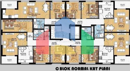 Квартири планування 2 + 1 і 3 + 1 в мікрорайоні Гебізлі - Анталія