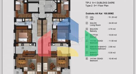Квартири планування 2 + 1, 4 + 1 і 5 + 1 в центрі міста Анталія