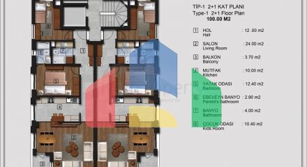 Квартири планування 2 + 1, 4 + 1 і 5 + 1 в центрі міста Анталія
